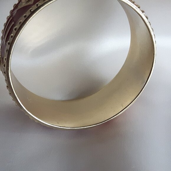 Belle Noel For Kim Kardashian Gold Tone Enamel Statement Bangles Bracelets (2) - Picture 12 of 14